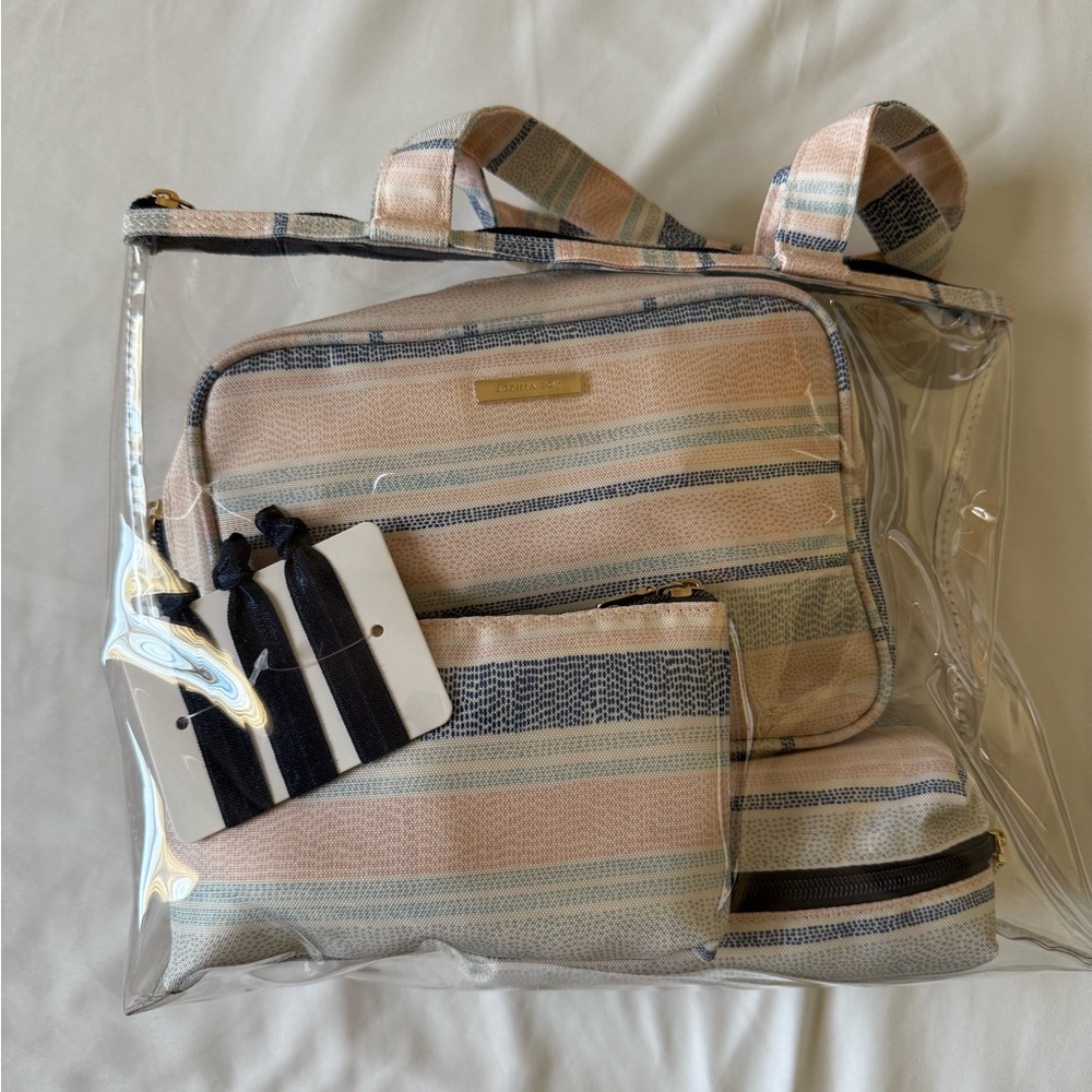 Striped Multi-Color Tote Bag Set - Picture 1 of 3